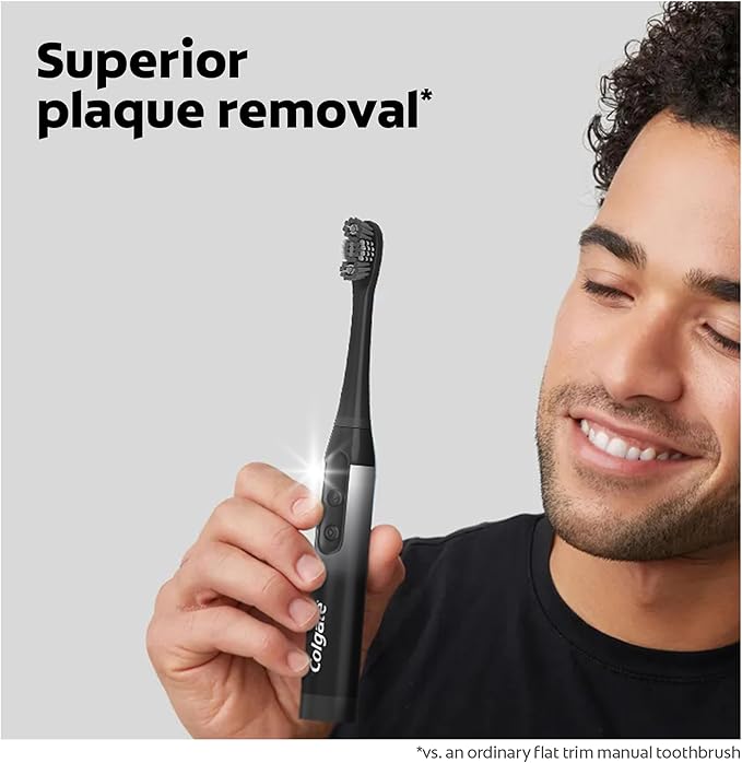 Colgate 360 Power Charcoal Replacement Toothbrush Heads, Works with Any 360 Battery Toothbrush, Features Soft Bristles and a Rubber Polisher on Each Replacement Head, 2 Pack