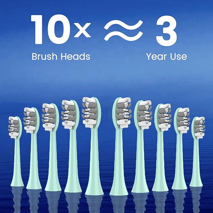 Lumivoid Sonic Electric Toothbrush 42000 Vibrations with 10 Brush Heads Suitable for Adults 30 Days of Use on a Single Charge,5 Modes Built-in 2-Minute Smart Timer, IPX8 Rated Waterproof (Green Pink)