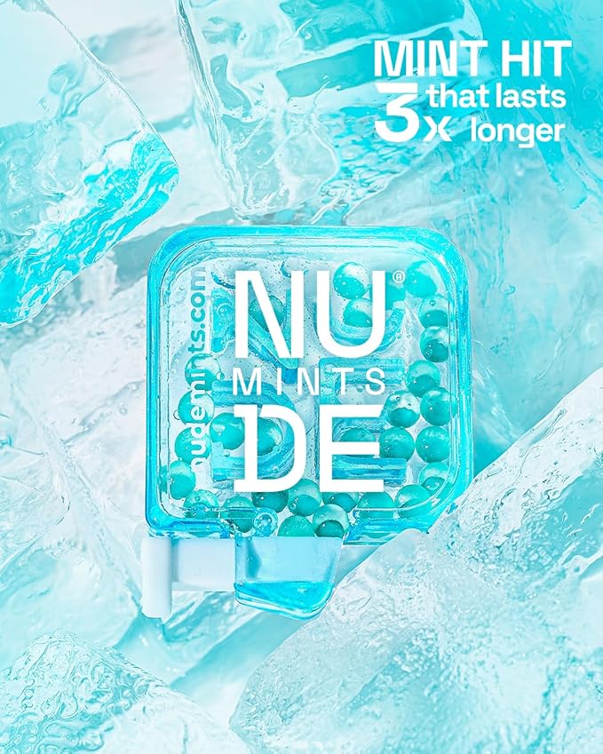 NUDE MINTS | Dual Action Liquid Capsules | Mouth Watering Mint - Lasts 3X Longer - 3X Stronger - Extreme Bad Breath Treatment For Adults - Sugar Free, 0 Calorie - Peppermint - 5 Pack - 150 Capsules