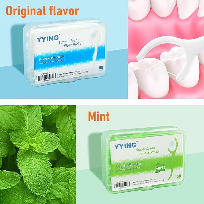 Dental Floss Picks 200 Count, Travel Floss Picks Extra Strong flosser Professional Tooth Picks flossers for Adults with Portable Case, Toothpicks Floss Sticks for Teeth Cleaning and Oral Care