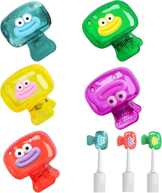 5 Pack Toothbrush Covers,Plastic Toothbrush Protector Cap for Household Travel, Bathroom, Camping (B)