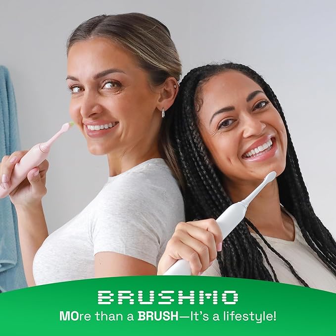 Brushmo Total Clean Replacement Toothbrush Heads, Compatible with Philips Sonicare Click-on Electric Toothbrush Handles, 8 Standard Replacement Heads, Soft Dupont Bristles, BM618, White