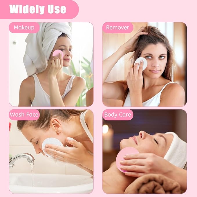 120 Pcs Facial Sponge Compressed, Luxiv Face Cleansing Sponge Estheticians Compressed Makeup Facial Sponge Round Wash Face Sponges for Women Compress Exfoliating Removal Sponge (White+Pink)
