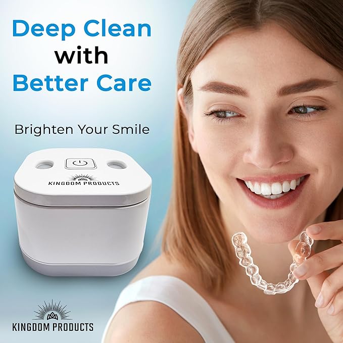 New Ultrasonic Retainer Cleaner with a Larger 200ML Pod, 45kHz Retainer Cleaner Machine for Dentures, Night Guard Cleaner, Mouth Guard Cleaner, Denture Cleaner, Aligner Cleaner