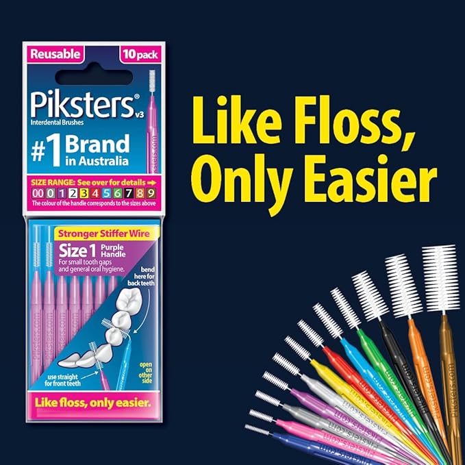Piksters Interdental Brushes, 35 pk, Size 0, Interdental Tooth Brush for Very Tight Gaps, Gum Soft Bristles for Plaque Removal, Safe for Braces