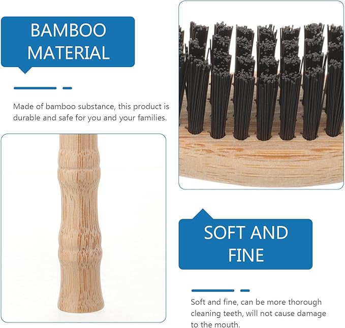 4Pcs Toothbrushes Soft Bristles Dark Curved Head Creative Design Biodegradable Manual Toothbrush Set for Household and Travel Use