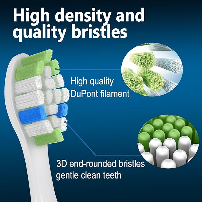 Replacement Toothbrush Heads Compatible with Philips Sonicare ProtectiveClean 4100 5100 5300 6100 Electric Toothbrushes, W Replacement Head for Sonicare, White, 4 Count