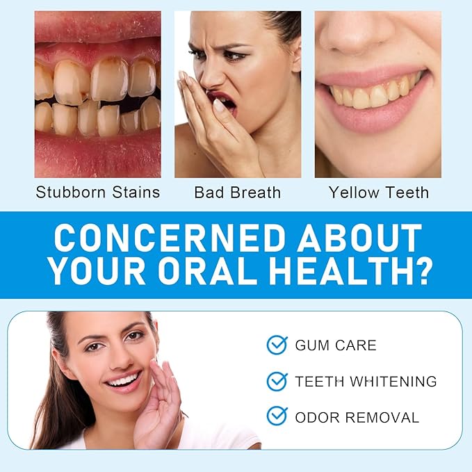 Teeth Whitening Powder 15g, Toothpaste Whitening Powder, Removes Stubborn Stains, Freshens Breath, Tooth Whitening Powder, Effectively Removes Coffee, Wine, and Tobacco Stains