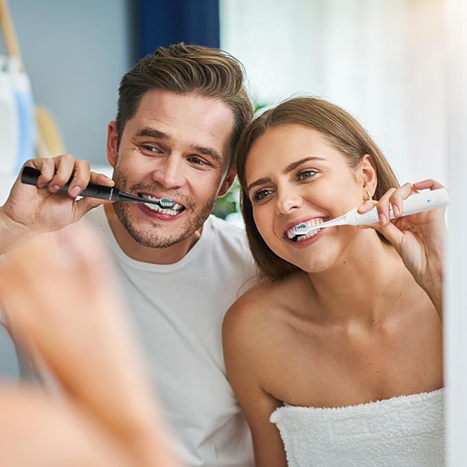 Harobey Replacement Toothbrush Heads for Waterpik Complete Care 5.0/9.0, and Compatible with AquaSonic Duo and Home Dental Center Electric Toothbruh, 10 Count(Pack of 1), Black