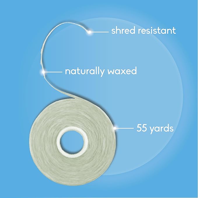 The Humble Co. Dental Floss (4pack) - Vegan, Waxed Dental Floss with Xylitol, 55 Yards of Adult and Kids Floss for Gum Care and Dental Care (Mint)