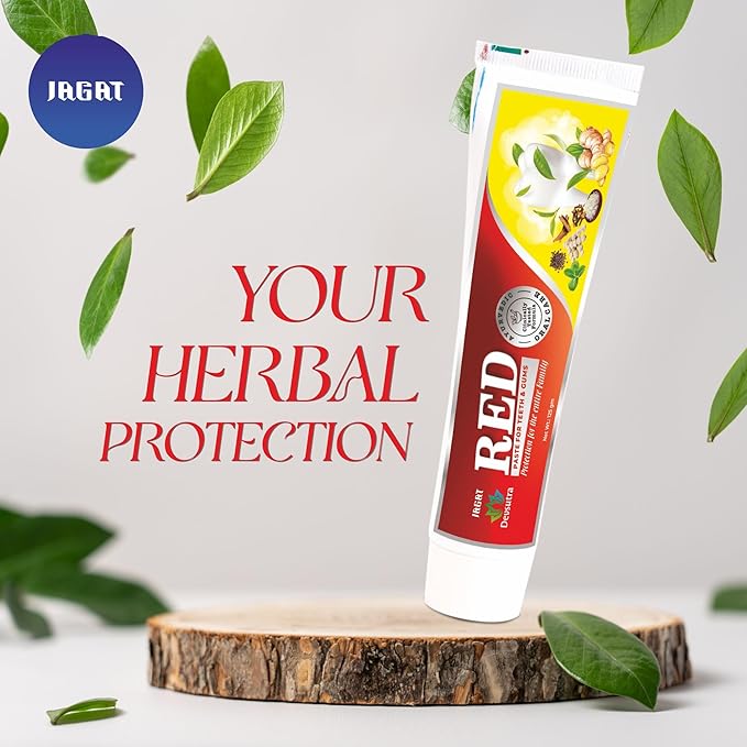 Jagat Devsutra Advanced Toothpaste & Red Toothpaste | Doctor Recommended Ayurvedic, Organic & Herbal | 100% Natural Teeth Whitening, No Fluoride & Artificial Colors, Gum Cure, Vegan - Pack of 4