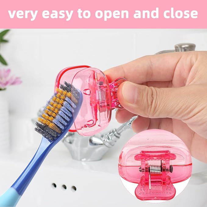 6 Pack Toothbrush Covers Portable Toothbrush Protector Coverings Clips Tooth Brush Storage Head Cover Cap Tooth Brush Covers for Kids Bathroom Home Travel Tooth Brush Case