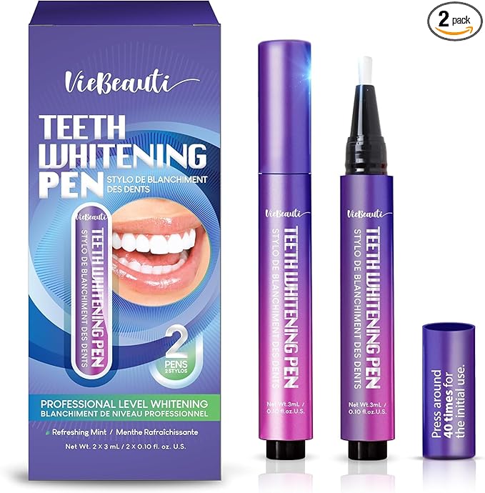 Viebeauti Teeth Whitening Pen Gel: Tooth Whitener with Carbamide Peroxide for Sensitive Teeth - Professional Dental Stain Remover for an Instant Bright Smile 0.2 Fl Oz