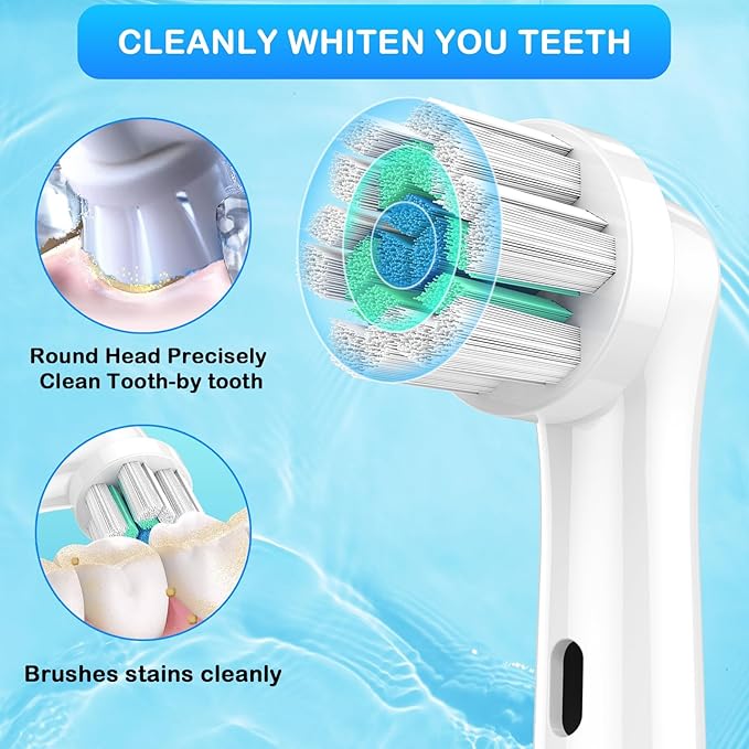 FIRIK Electric Toothbrush Heads Replacement Compatible with Oral B: 8 Pack Professional Brush Head Refills for Braun Pro 1000/3000/5000/7000/8000/9000