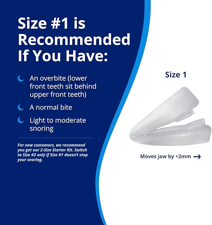 ZQuiet, Anti-Snoring Mouthpiece, Comfort Size #1, Single Refill, Clear, Made in USA, BPA-Free, Medical-Grade Material
