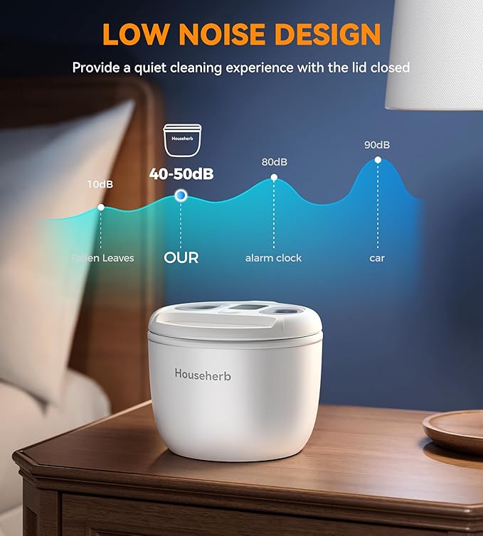 Ultrasonic Retainer Cleaner, Dental Cleaning Pod for Denture, Mouth Guard, Aligner, Night Guard, Braces, Toothbrush Heads, Jewelry, 45kHz Retainer Cleaner Machine with Digital Timer & 200ML