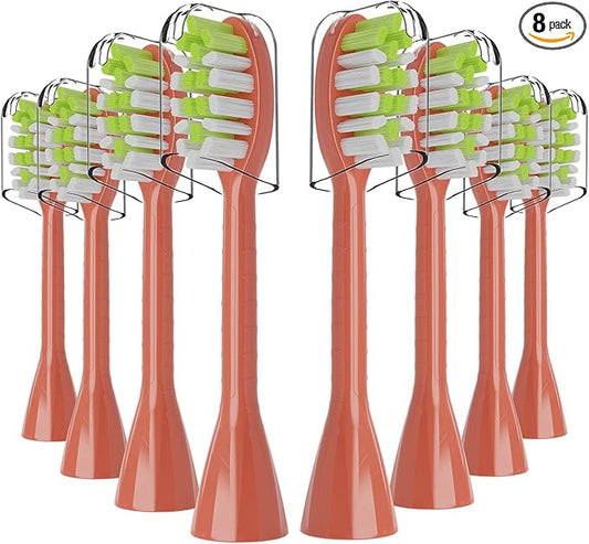 One Series Replacement Toothbrush Heads Pisonicleara Compatible with sonicare Philips One Series BH1022/03 HY1100/02 HY1102 (8-pc) Battery Brush, Mango Snow White Travel Refill