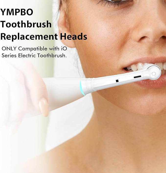 Pack of 6 Replacement Heads Compatible with Oral B iO 10 9 8 7 6 5 4 3 Series Electric Toothbrush, Medium Brush Heads, White