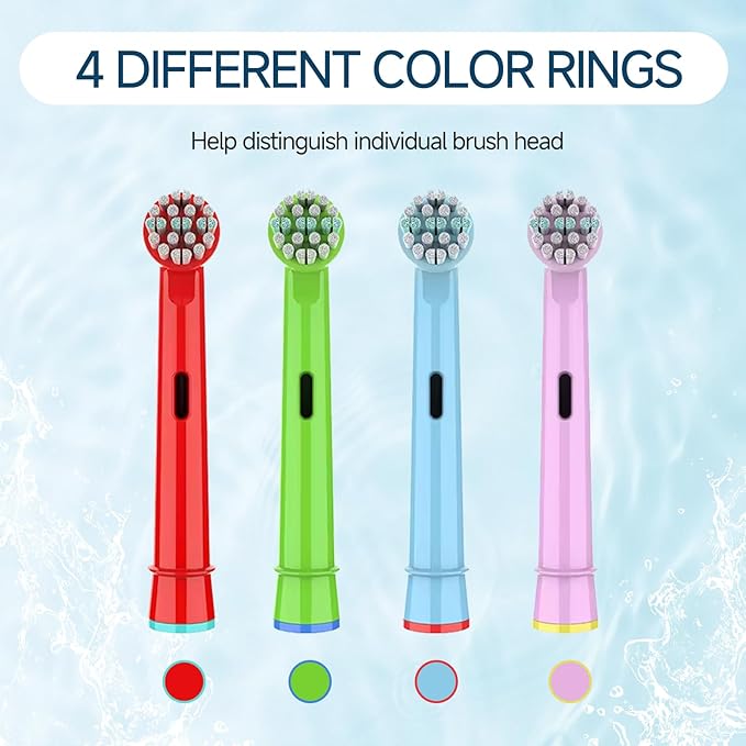 Kids Toothbrush Heads Compatible with Oral B - Electric Toothbrushes, Replacement Brush Heads with Protective Caps, 4/8/12/16 Pack (16)