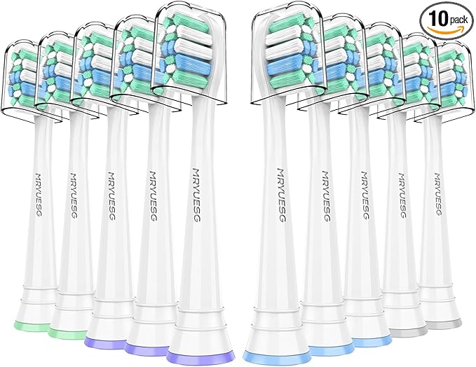 MRYUESG Replacement Toothbrush Heads Compatible with Philips Sonicare, 10 Pack, Electric Tooth-Brush Replacement Heads Compatible with Phillips, White