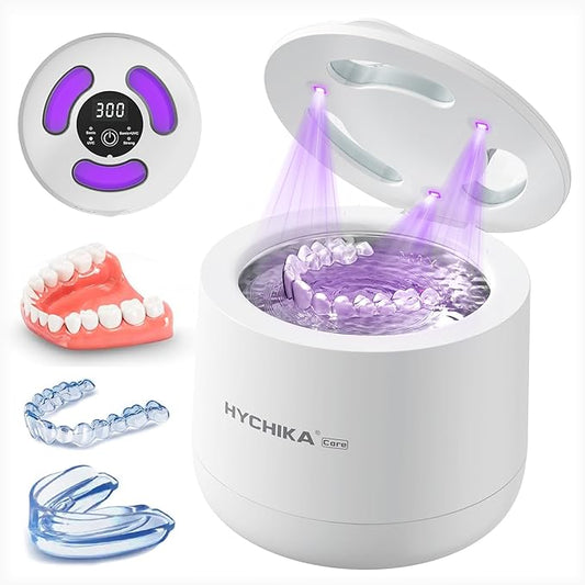 Retainer Cleaner Machine with UV,45kHz High Frequency,4 Upgraded Modes,UV Ultrasonic Retainer Cleaner,200ML Dental Cleaning Pod,for Retainers,Night Guards,Aligner,Braces etc.,Iceberg White