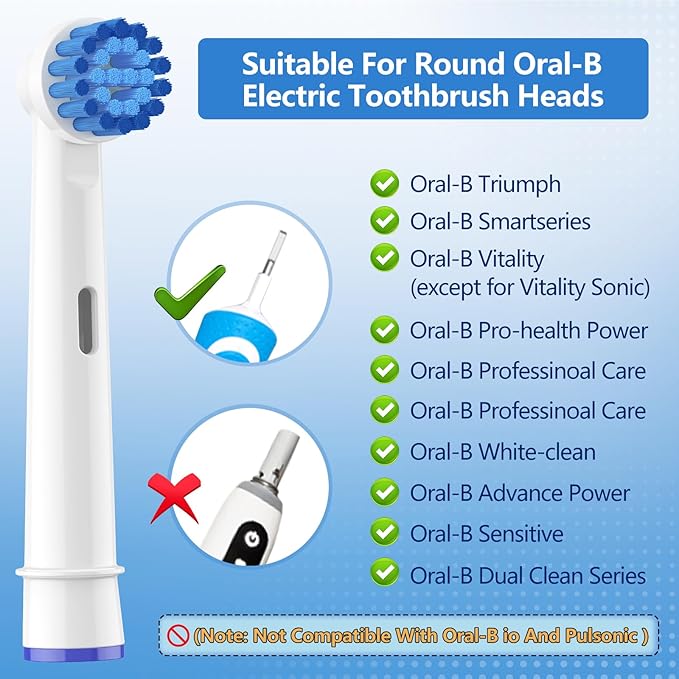 THISONG Soft Bristle Sensitive Replacement Brush Heads for Braun Electric Toothbrush - Gentle and Comfortable Brushing for Sensitive Gums - Pack of 12