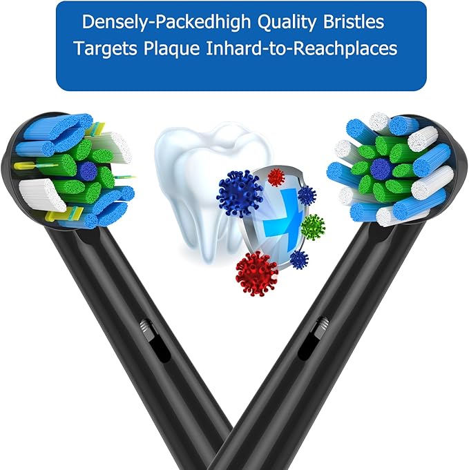 Replacement Toothbrush Heads Compatible with Braun Oral b 7000/Pro 1000/9600/ 5000/3000/8000/Genius and Smart Electric Toothbrush (black-8pcs)