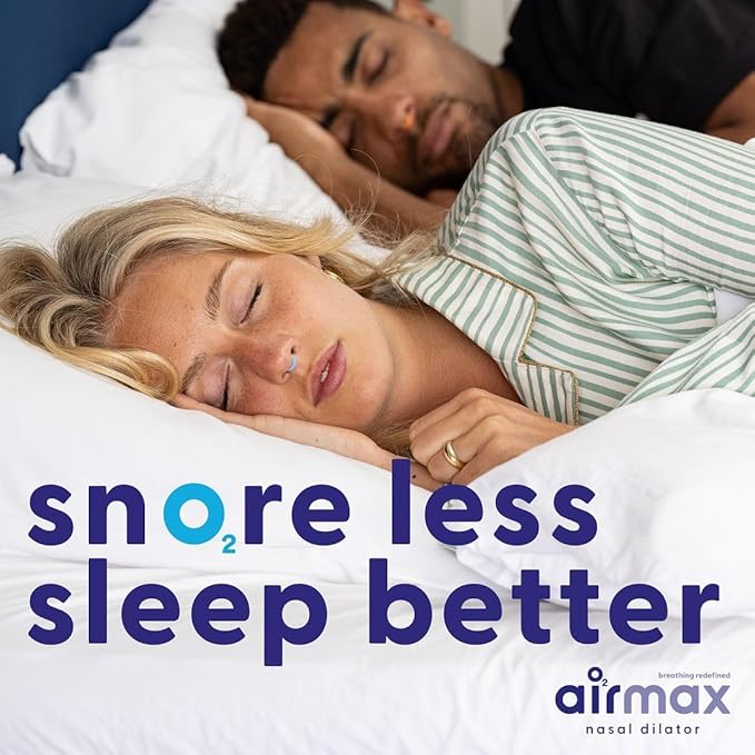 AIRMAX Nasal dilators for Sleeping - 76% More Airflow - Anti Snore Device - Breathe Freely Through The Nose - Sinus Relief, Sleep aid and snoring Solution - 2X Small Blue - 6 Month Relief