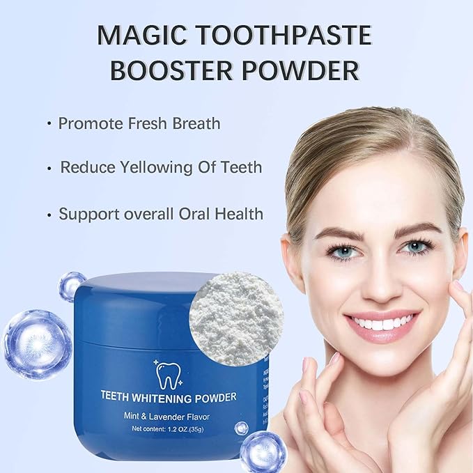 2PCS Magic Toothpaste Booster Powder, Magic Teeth Powder, Teeth Clean, Fresh Breath