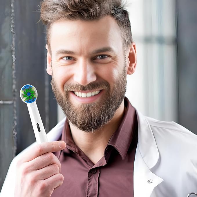 Replacement Heads Compatible with Oral B Braun Electric Toothbrush, Replacement Toothbrush Heads Fit for Oral-b Pro 1000/7500/3000/7000/8000/500, 16 Packs (White)
