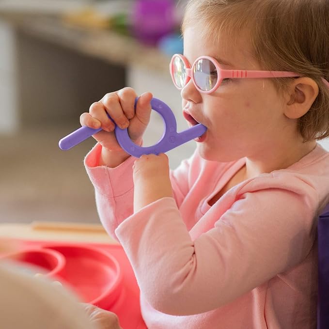 TalkTools Chewy | Oral Motor Sensory Tool for Kids and Toddlers | Therapy Tools to Improve Chewing and Biting (Purple Smooth, 2 Count (Pack of 1))