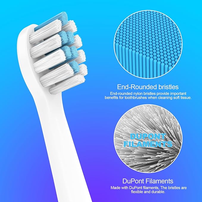 Replacement Toothbrush Heads Compatible with Philips Sonicare Electric Toothbrush,Replacement Brush Head for Replacement Heads C1 C2 G2 W 4100 HX6062/65 and More Philips Snap-on Handles (8 Count)
