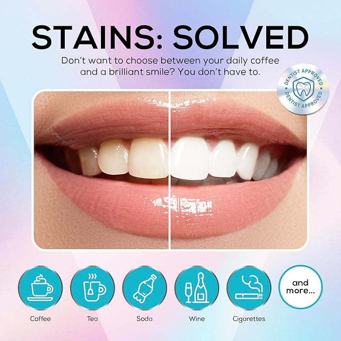 Venus Visage Dazzle Dust Teeth Whitening Powder - Enamel-Safe Toothpaste Powder for Stain Removal (40 g/140 oz)