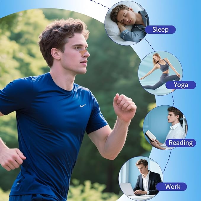 Performance Nose Strips for Breathing (120 Count) – Wide Body, Extra-Strength Nasal Strips for Snoring Relief & Athletic Endurance – Oil & Sweat Proof, Universal Fit