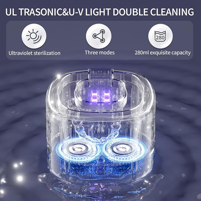 Ultrasonic denture cleaner, Retainer Cleaner Machine for Dentures, Mouth Guards, Braces, Toothbrush Heads, Jewelry, 45kHz Retainer Cleaning, 3 Modes for All Denture Appliances (White)