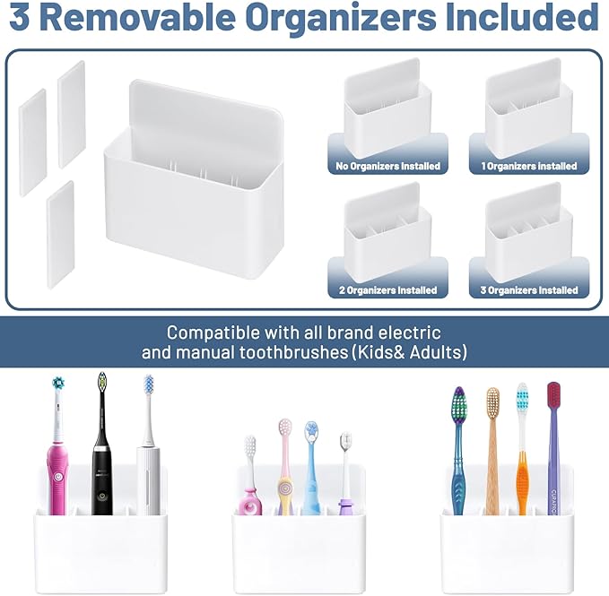 Magnetic Toothbrush Holder for Cruise Ships, Wall-Mounted Bathroom Organizer for Cruise Stateroom, Cruise Essentials and Must Haves 2025&2026