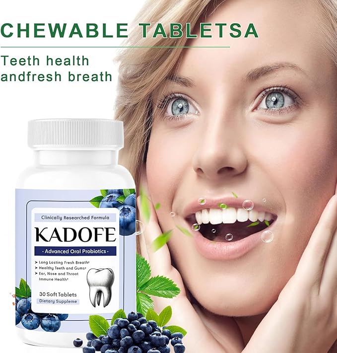 Oral Probiotics for Teeth and Gums & Fresh Breath - Gum Restore & Bad Breath Treatment for Adults |3.5 Billion Advanced Oral Probiotics for Bad Breath, Chewable 30 Tablets (Mixed-4pcs)