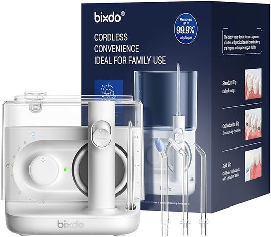 Cordless Water Flosser with Collapsible 600ml Tank - Portable Oral Irrigator for Braces & Travel, Space-Saving Design, 10-100PSI Pressure, 60-Day Battery Life