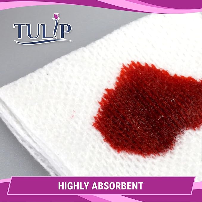 400 Gauze Pads 4x4 4-Ply Non Woven Gauze Sponges - Non Sterile Dental Gauze & Esthetic Wipes - Soft All Purpose Medical Gauze Squares for First Aid Kit, Surgical, Wound Dressing by Tulip