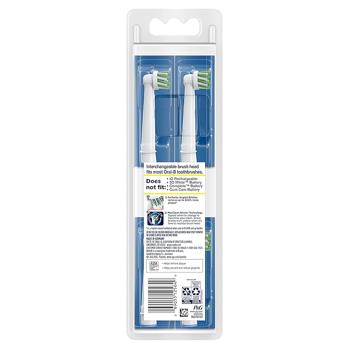 Oral-B CrossAction Electric Toothbrush Replacement Brush Heads Refill, 4ct