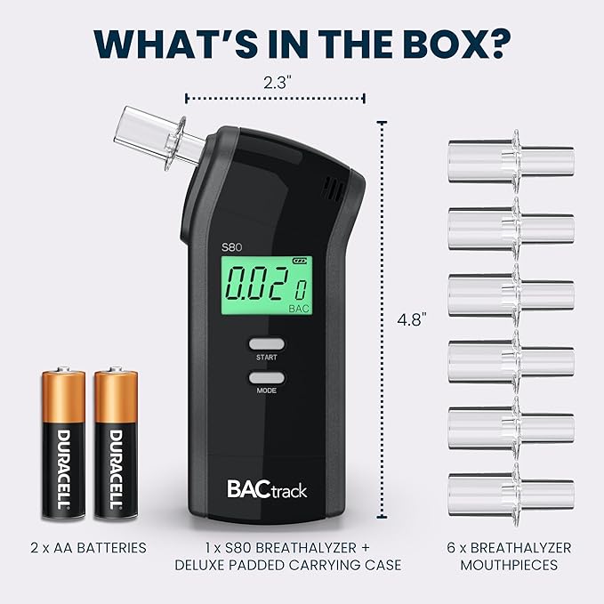 BACtrack S80 Breathalyzer (2 Pack) | Professional-Grade Accuracy | DOT & NHTSA Approved | FDA 510(k) Cleared | Portable Breath Alcohol Tester for Personal & Professional Use