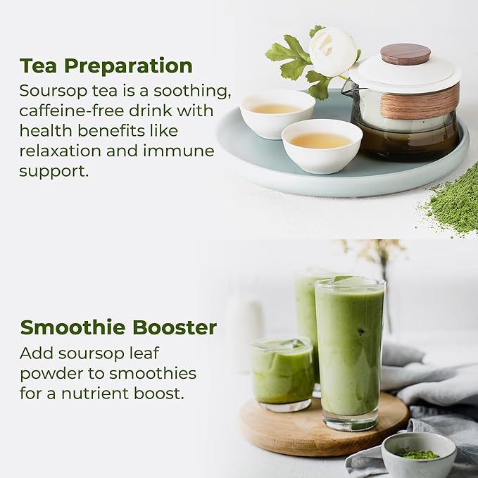 FreshDrinkUS, Premium 10oz Soursop Leaf Powder, 100% Natural and Pure from Soursop Graviola Leaves, Hoja Guanabana, No Additives, No Gluten, No Sugar, Vegan