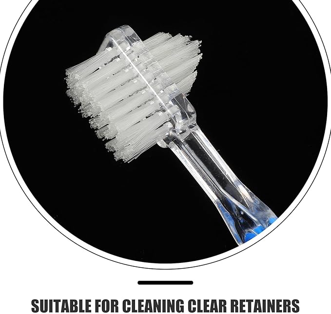 8pcs Soft Denture Toothbrush: Small Double-Sided Brush for Partial Denture and Mouth Retainer Cleaning - Compact Dental Retainer Cleaning Tool for Elderly