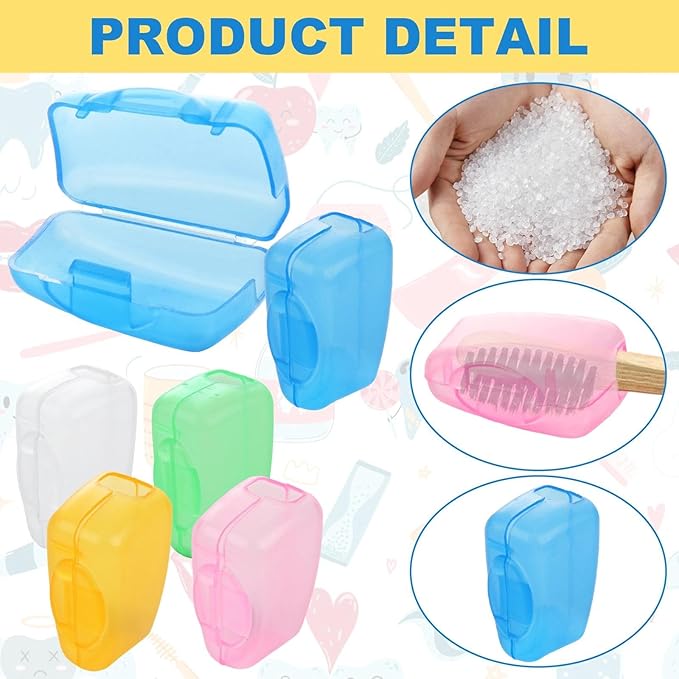 STARVAST 200 PCS Travel Toothbrush Head Covers, Portable Toothbrush Pod Caps Case Protector for Home and Outdoor