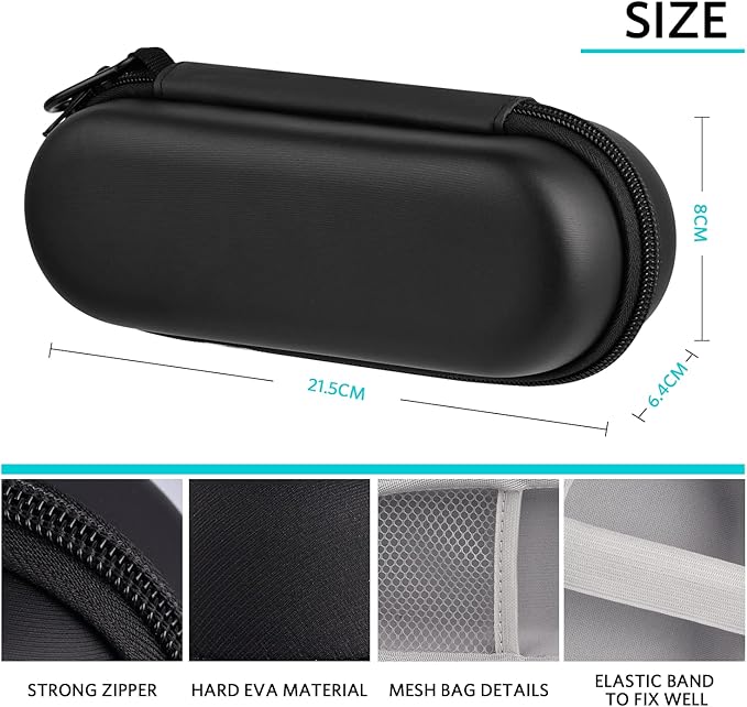 Electric Toothbrush Travel Case, Hard Storage Case with 6pcs Cover Caps, Fits for Oral-B/Oral-B Pro/Philips Sonicare Electric Toothbrush