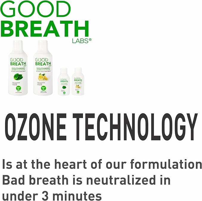 Goodbreath Mouthwash - Mint Mouth Rinse for Chronic Halitosis - New Ozone Technology Oral Rinse - Halitosis Treatment & Bad Breath Neutralizer - Mouthwash for Gum Diseases - Alcohol-Free | 2 Pack
