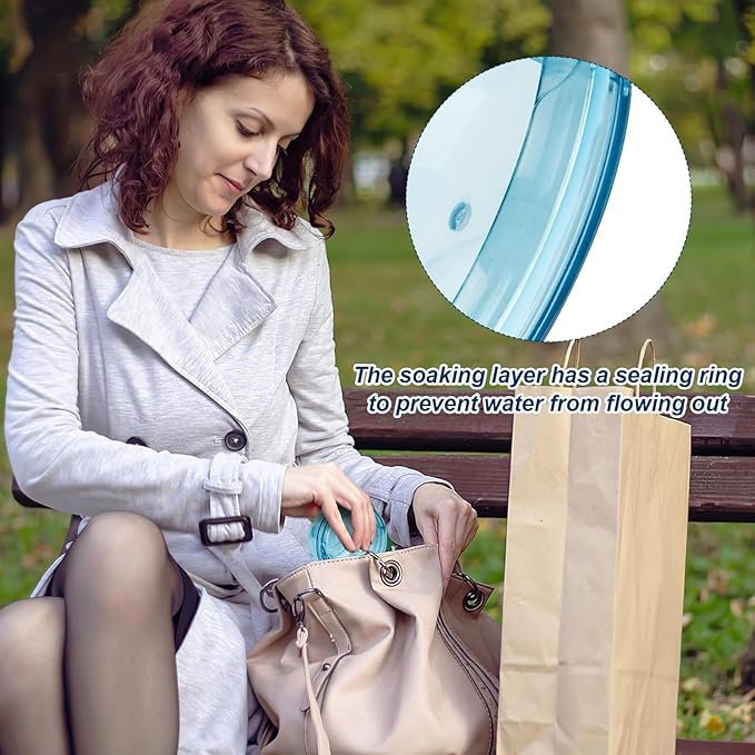 Retainer Cleaning Case,Portable No-Leak Denture Cup Case with Dentures Brush Kit, Travel Retainer Cases with Vent Holes for Clear Aligner,Mouth Guards,Night Guard,Dentures (Blue)