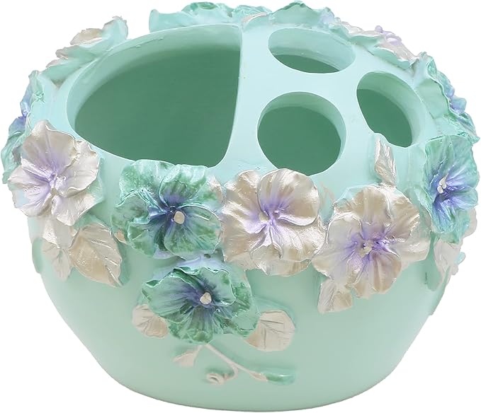 LUANT Vintage Pink Bathroom Accessories, 5Piece Bathroom Accessories Set, Bathroom Set Features, Soap Dispenser, Toothbrush Holder, Tumbler & Soap Dish - Bath Gift Set (Blue)