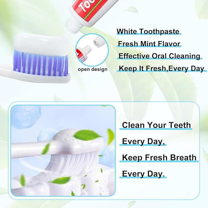 HOIQIRY 200 Tubes Extra Small Travel Size Toothpast Bulk,Mini 0.176 oz/5 Grams Small Disposable Toothpaste Mint Single Use Mini Bulk Toothpaste Travel Size for Hotel,Camping,Homeless,Charity,Guests
