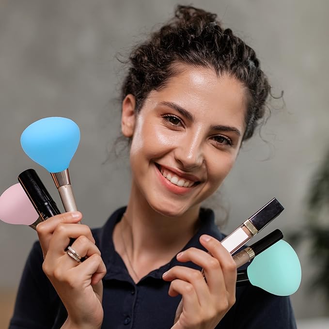 Makeup Brush Covers, Silicone Organizer Case for Makeup Storage and Protect Makeup Bag, 4 Pack Reusable Brush Holders for Travel, Dustproof Brush Protector for Makeup Lovers and Wife